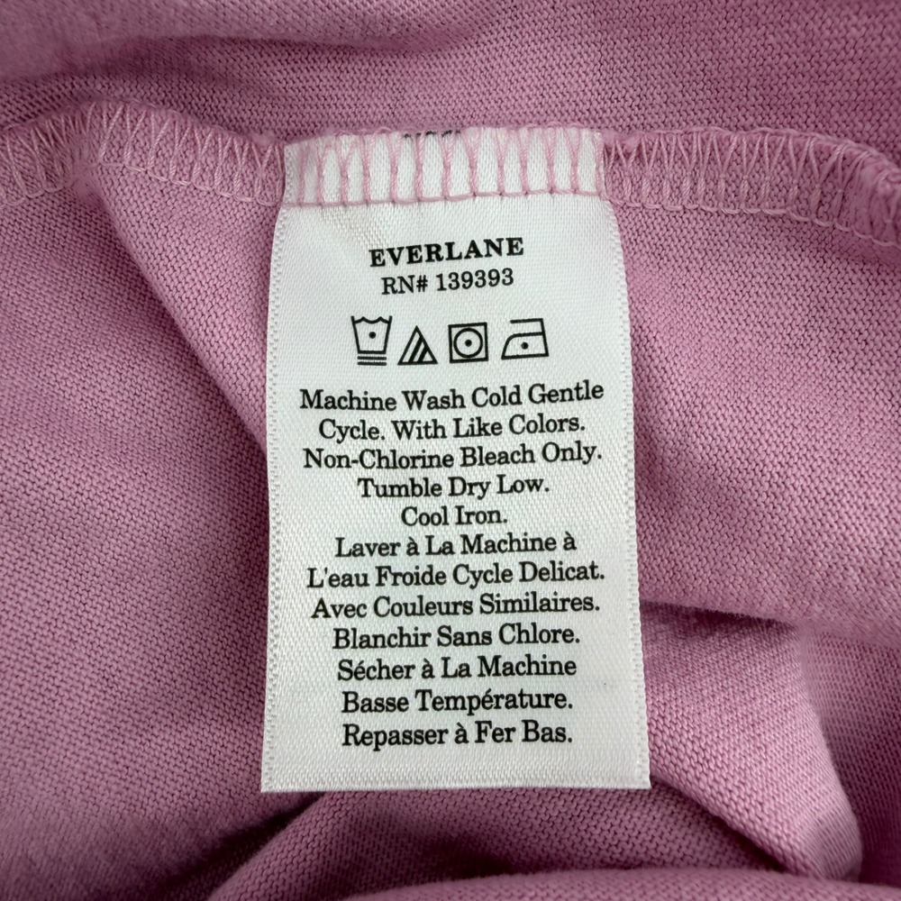Everlane Rugby Shirt Pink Collare Organic Cotton Short Sleeve Women Medium Dress - Picture 5 of 8